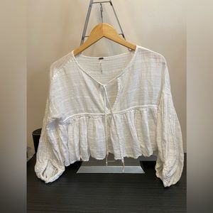 Free People White Crop Top